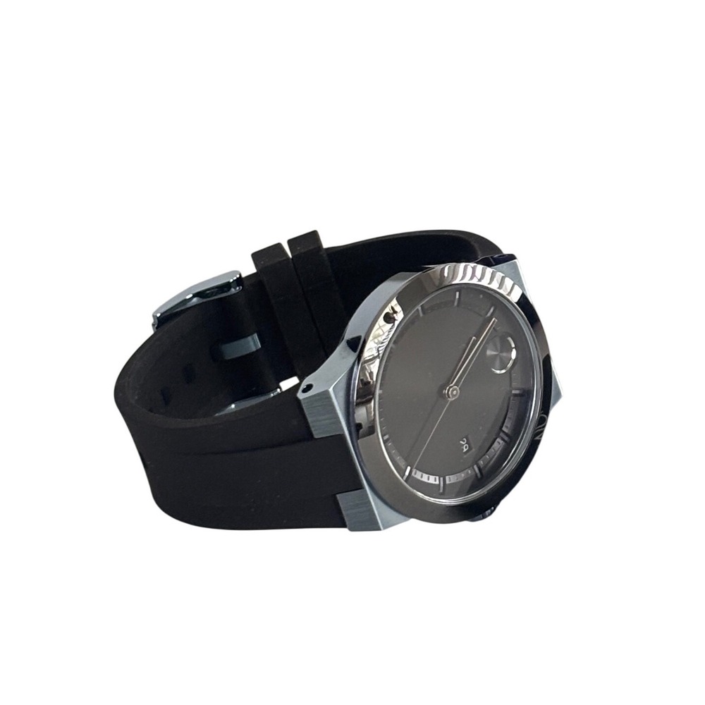 Movado BOLD Evolution Grey Dial Black Silicone Strap Watch 3600938 40mm